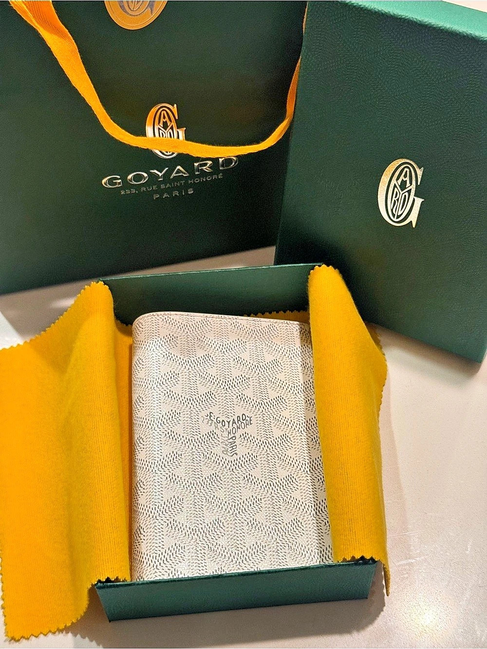 Goyard Grenelle Passport Cover Wallet White